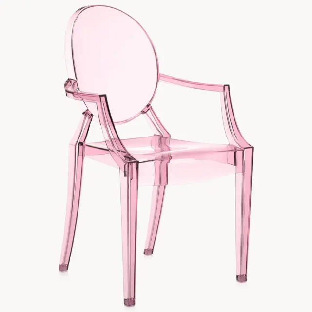 Kartell Kinderdesignstoel Lou Lou Ghost dieproze, roze, transparant