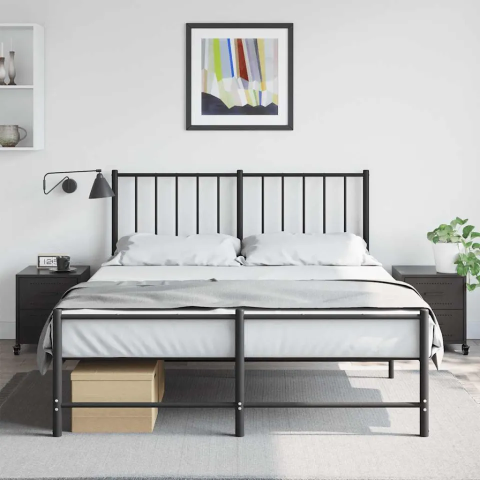 vidaXL Nachtkastjes 2 st 36x39x43,5 cm staal zwart, foto 2