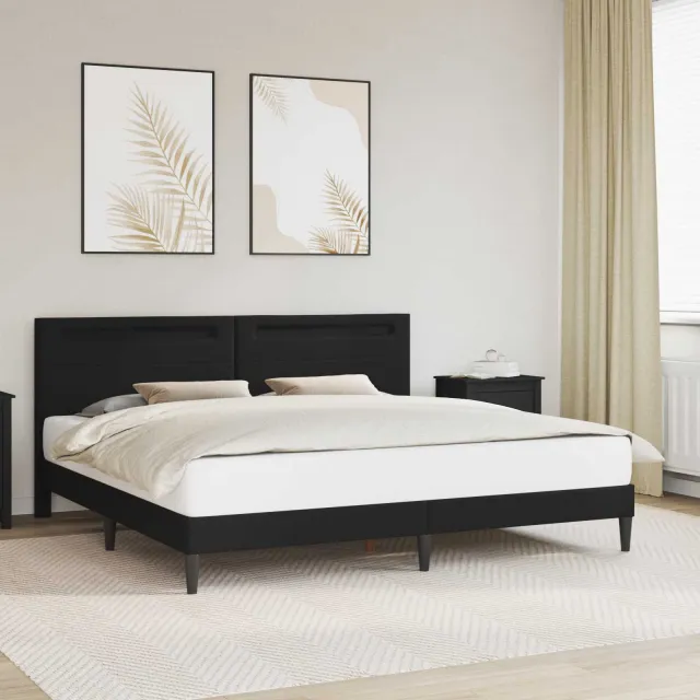 vidaXL Bedframe met LED-stripverlichting Zwart 180 x 200 cm Kunstleer