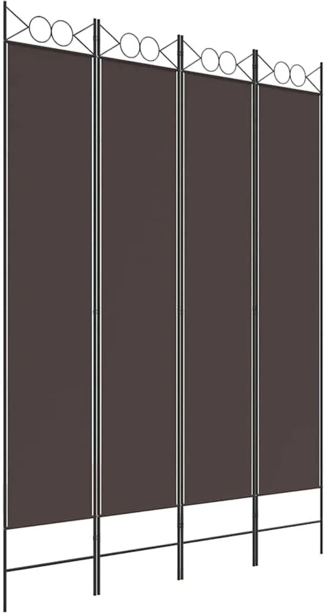 vidaXL Kamerscherm met 4 panelen 160x220 cm stof bruin, foto 3