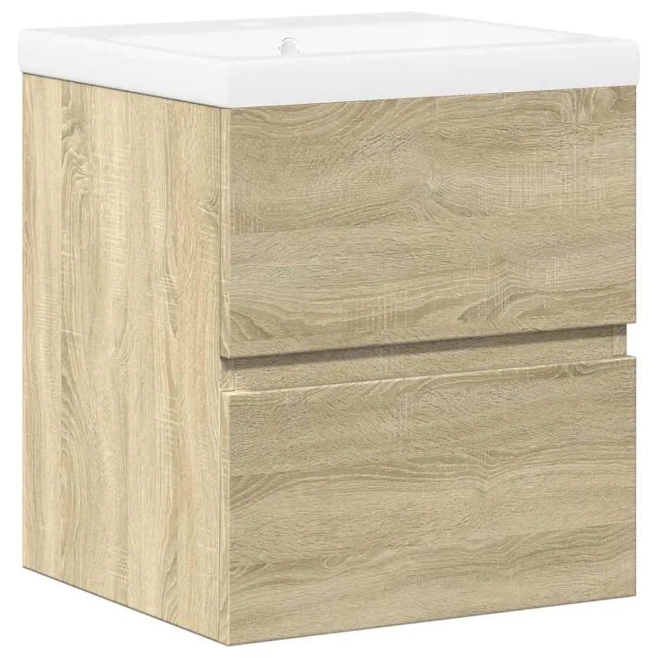 vidaXL 2-delige Badkamermeubelset bewerkt hout sonoma eikenkleurig, foto 3