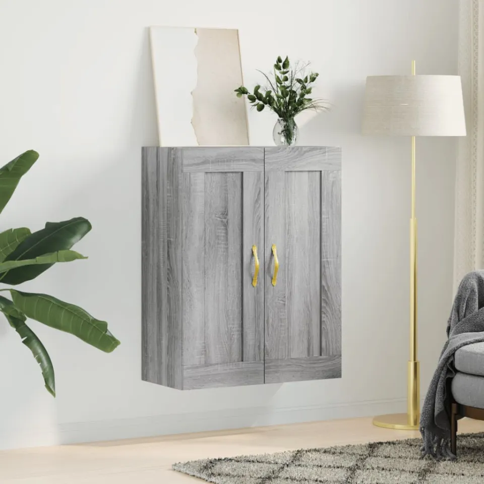 vidaXL Wandkast 69,5x34x90 cm bewerkt hout grijs sonoma eikenkleurig, foto 3