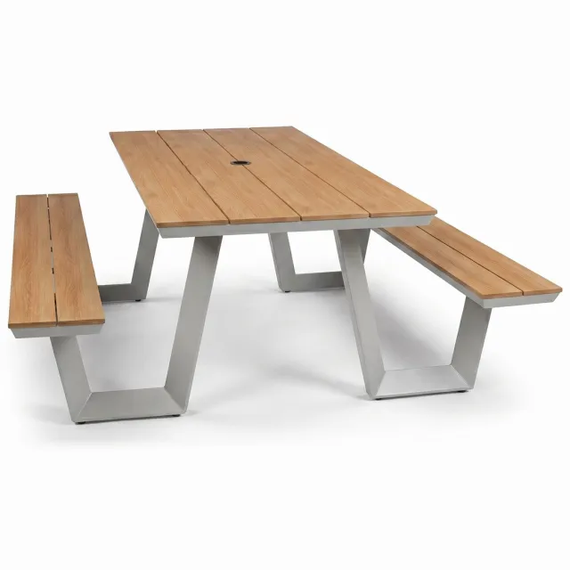 Normin Picknicktafel Coffee Bay | 6-8 personen | Teaklook/Champagne | Tecon Teak & aluminium