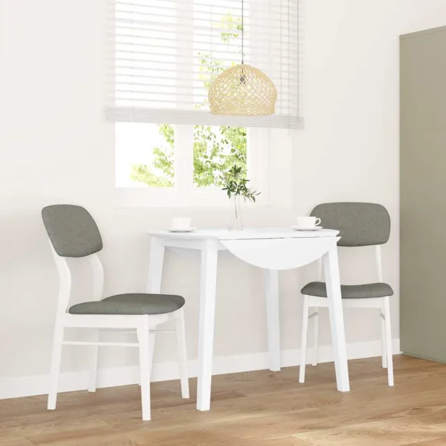 vidaXL Eetkamerstoelen met kussens 2 st massief hout rubber wit