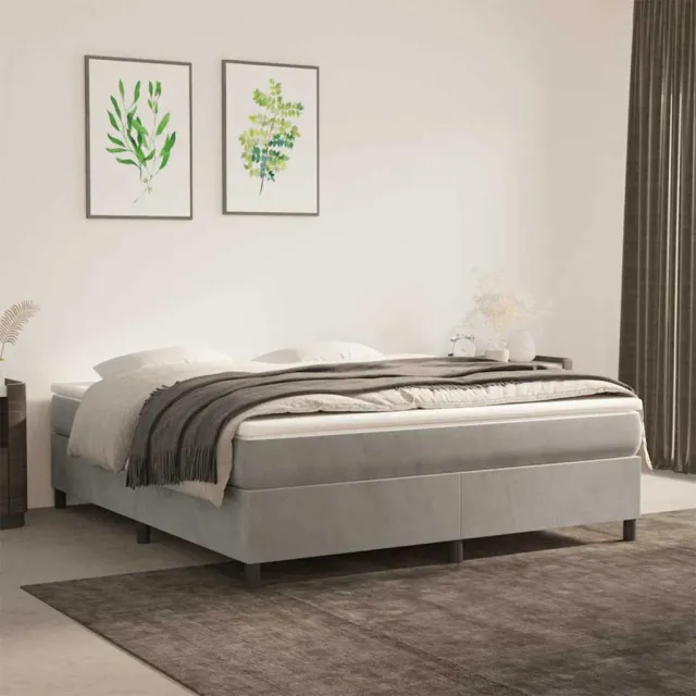 vidaXL Boxspring bed 180x200 cm fluweel lichtgrijs
