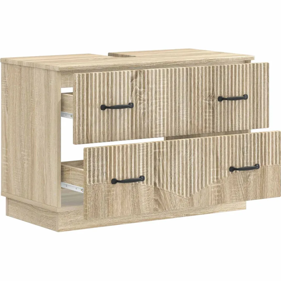 vidaXL Badkamer wastafelkast HOORN Sonoma Eiken 82 x 41 x 56 cm Bruin