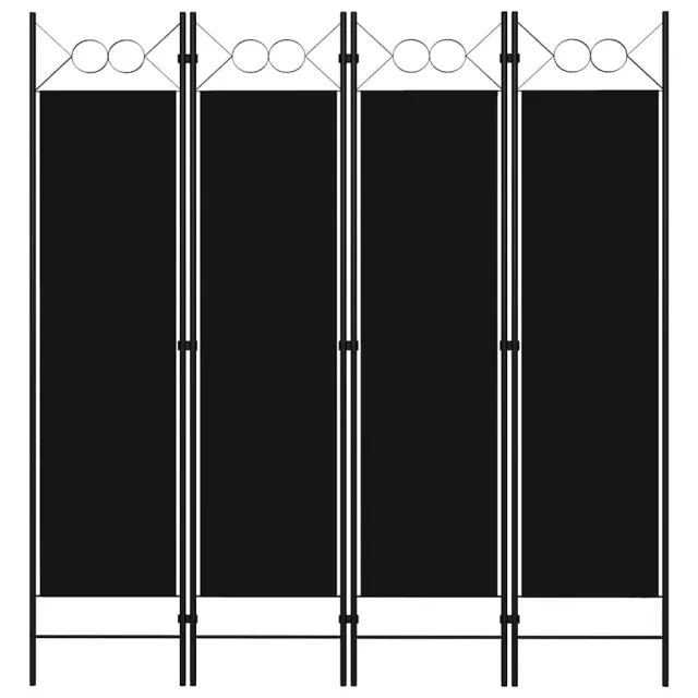 vidaXL Kamerscherm met 4 panelen 160x180 cm zwart