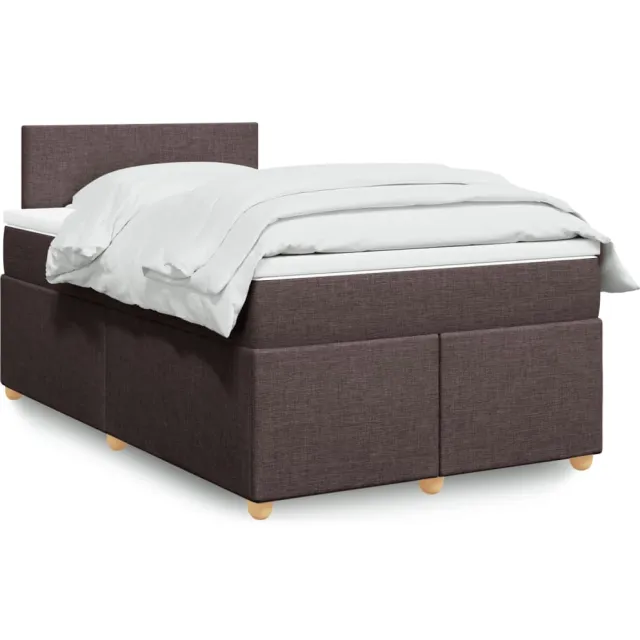 vidaXL Boxspring met matras stof donkerbruin 120x200 cm bruin