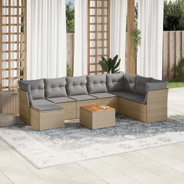 vidaXL Patio Sofa Set 7-zits Mix Beige en Lichtgrijs, foto 2