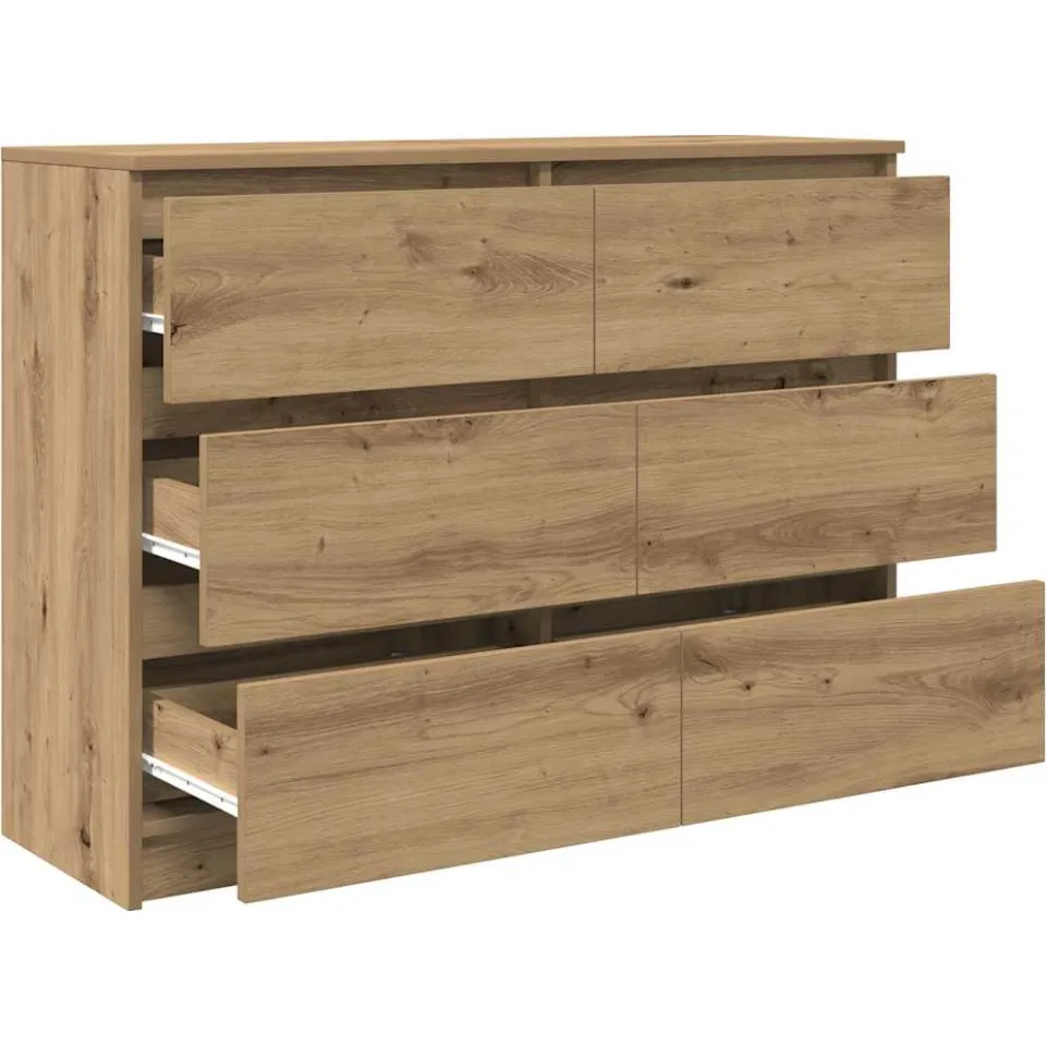 vidaXL Dressoir 100x35x76 cm spaanplaat ambachtelijk eikenkleurig, foto 4