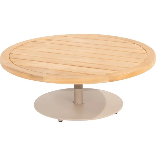 4 Seasons Outdoor Volta Teak Salontafel Latte - Ø80 cm BeigeBruin
