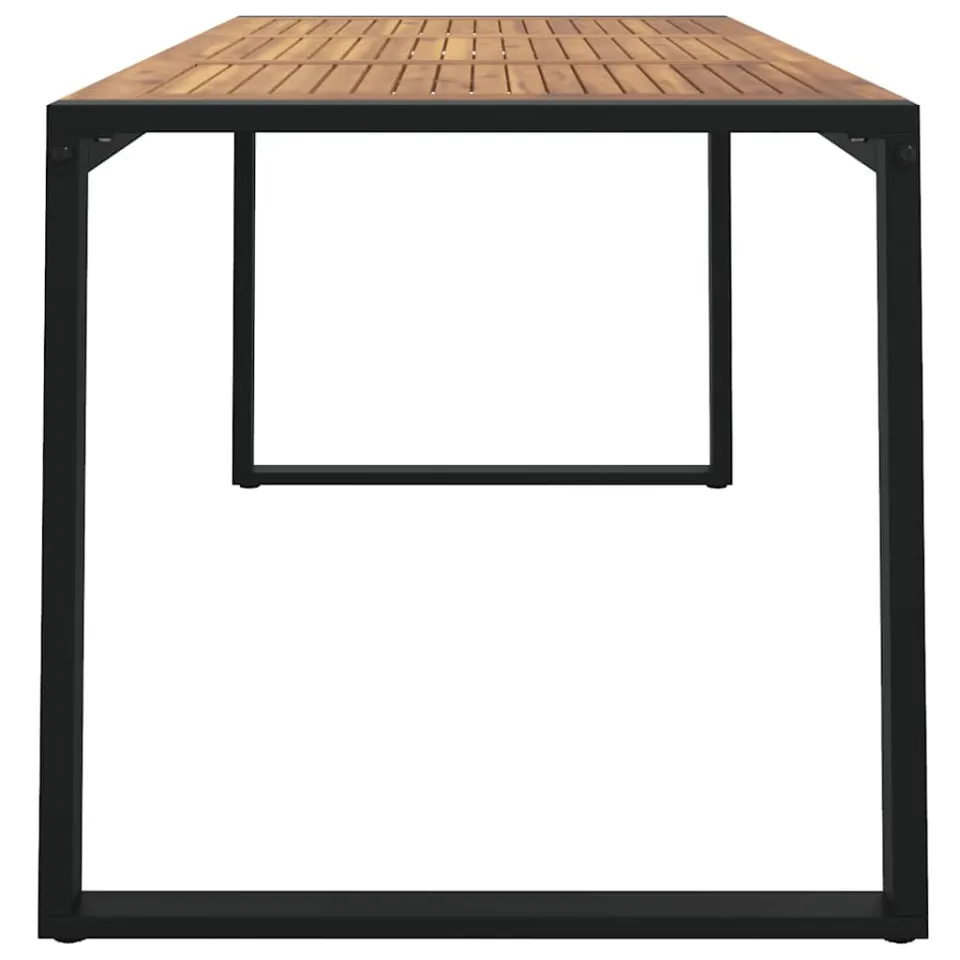 vidaXL Tuintafel met U-vormige poten 160x80x75 cm massief acaciahout bruin, foto 4