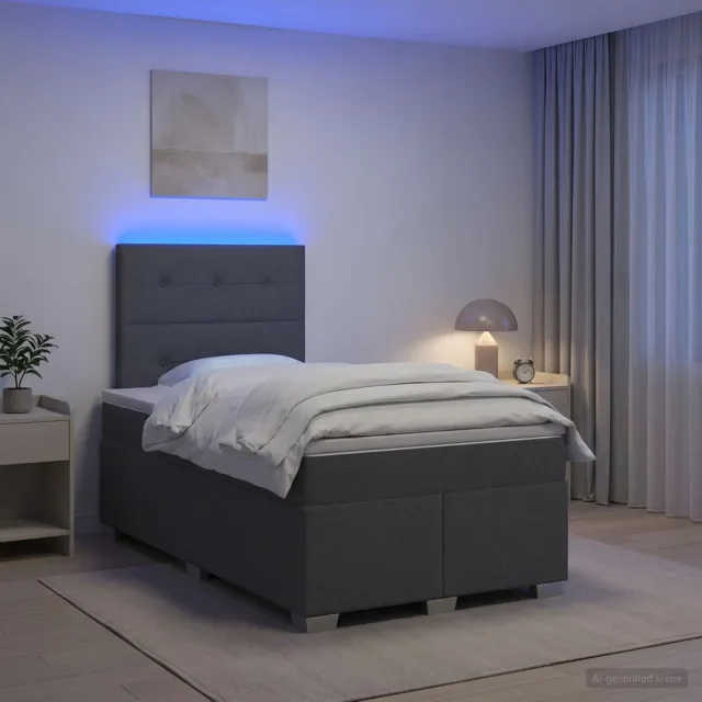 vidaXL Boxspringbed met matras Donkergrijs 120 x 200 cm Stof