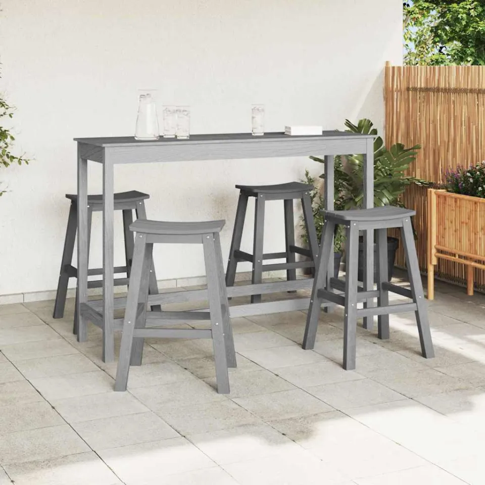 vidaXL Tuin Bar Set 4 st Lichtgrijs HDPE, foto 3