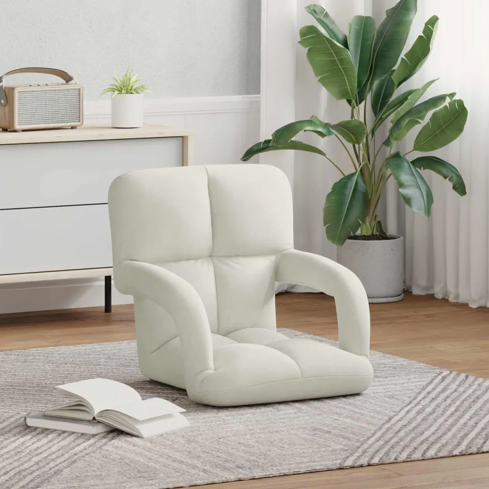 vidaXL Verstelbare vlo stoelen Crèmekleurig Fluweel, foto 3