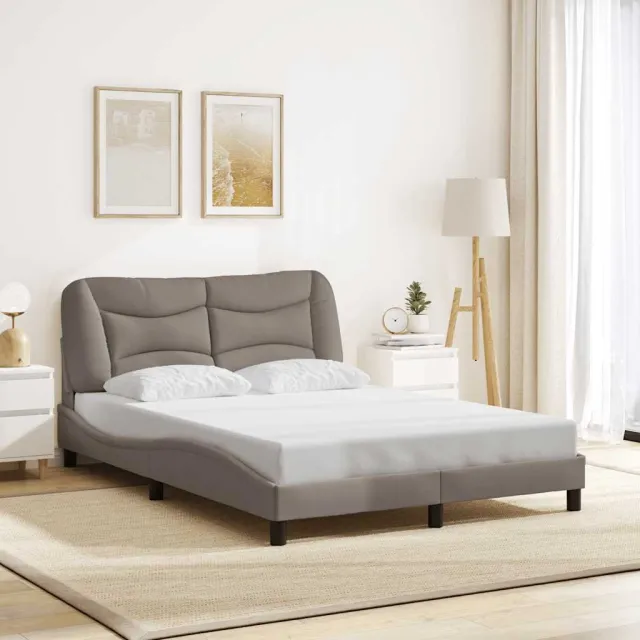 vidaXL Bedframe zonder matras "Hvar" stof taupe 140x200 cm