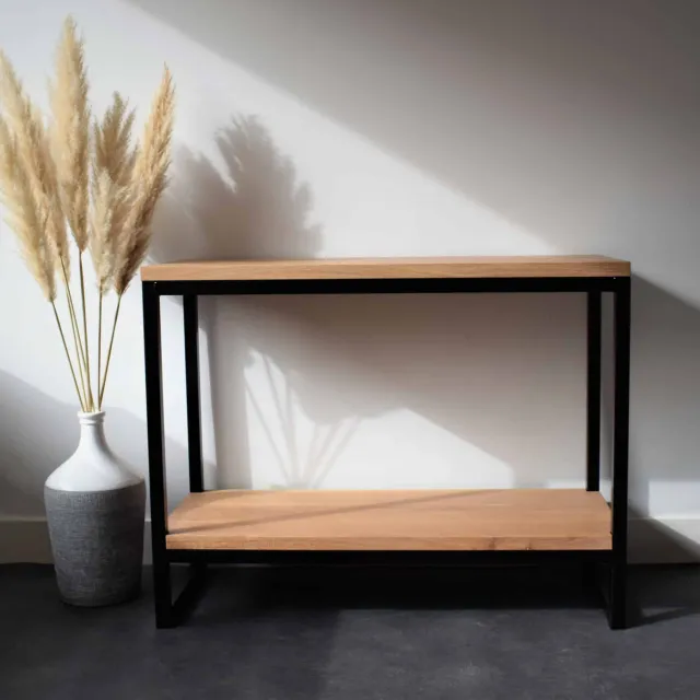 Industriële eiken sidetable Romee