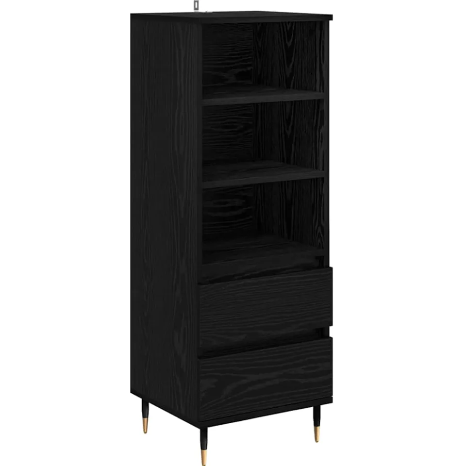 vidaXL Highboard Zwart Eiken 40 x 36 x 110 cm Bewerkt hout