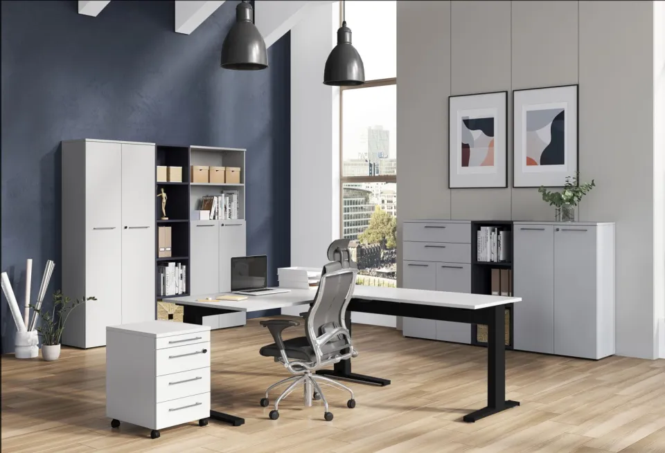 Aanbouwtafel Ergonoma Lichtgrijs Zwart, foto 5