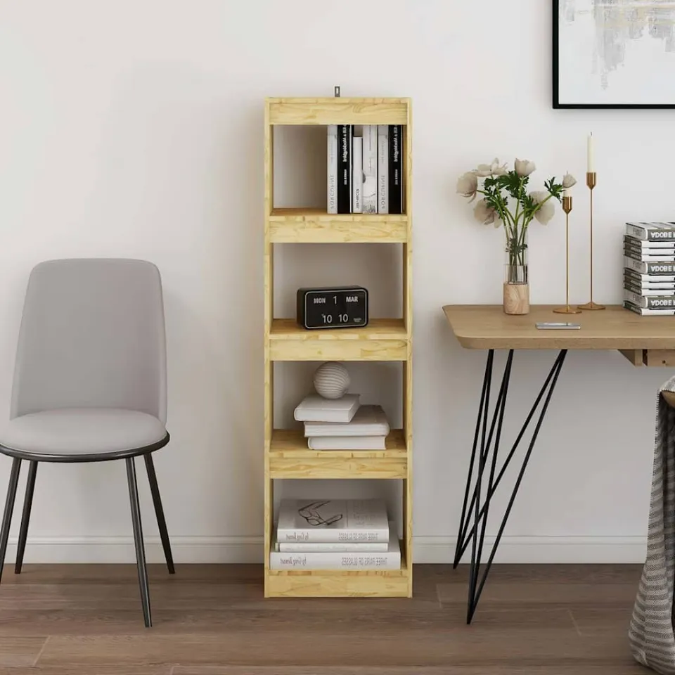 vidaXL Boekenkast / kamerscherm 40x30x135,5 cm massief grenenhout bruin, foto 3