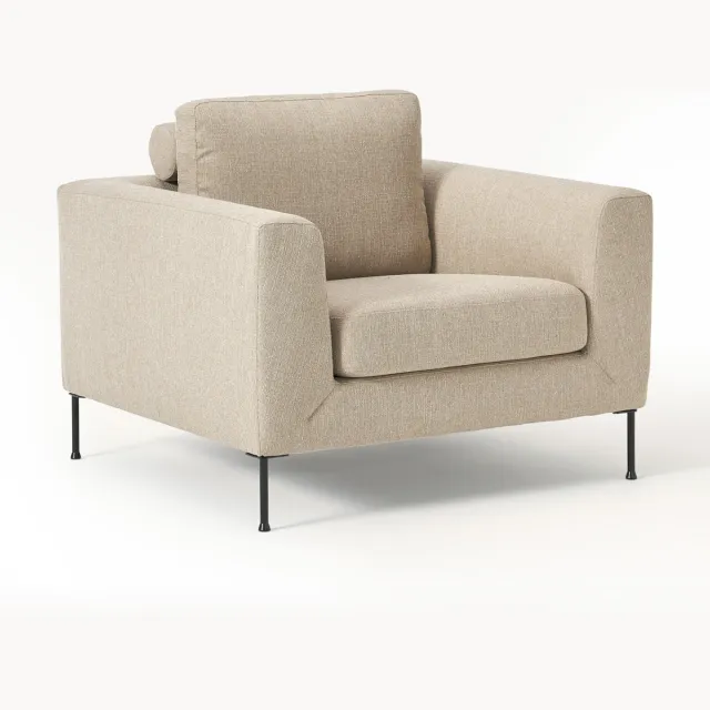 Westwing Collection Fauteuil Cucita Beige