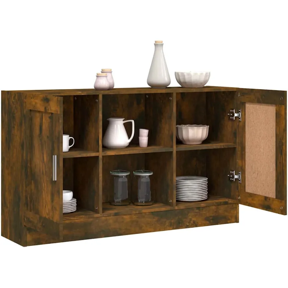 vidaXL Dressoir 120x30,5x70 cm bewerkt hout gerookt eikenkleurig, foto 3