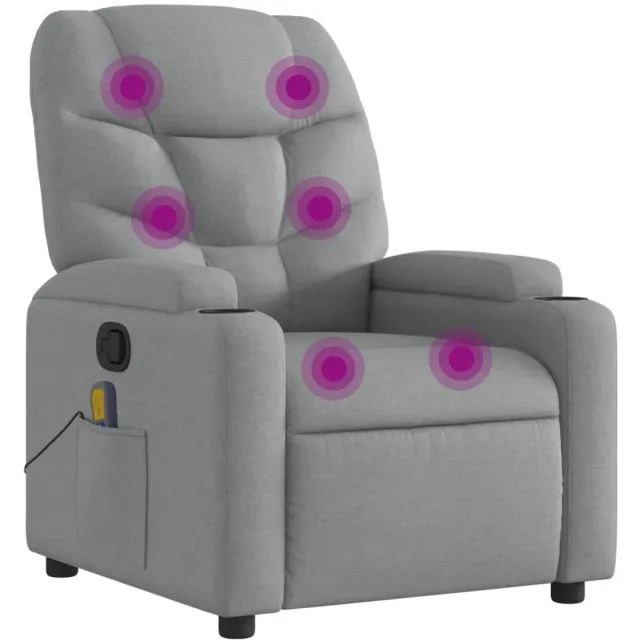 vidaXL Massagestoel - met - lichtgrijze - stof Lichtgrijs