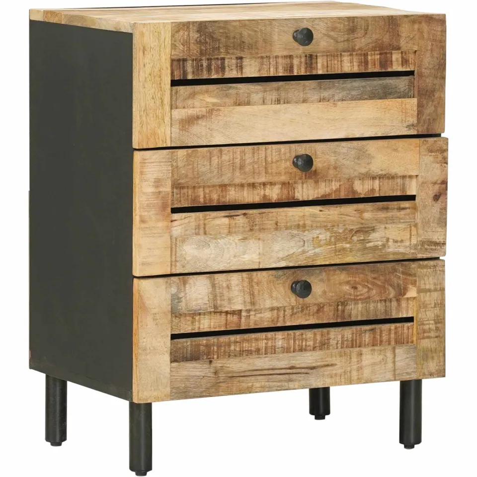 vidaXL Nachtkastje Naturel 50 x 33 x 62 cm Massief Mango Hout, foto 3