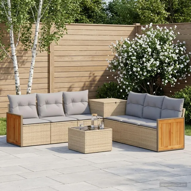 vidaXL Bankstel 8 st Beige en Licht Grijs 55 x 55 x 37 cm