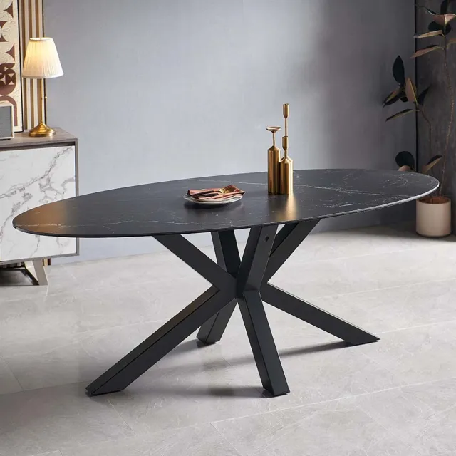 Milton & Oldbrook Eettafel 200 cm Avila Keramiek Zwart