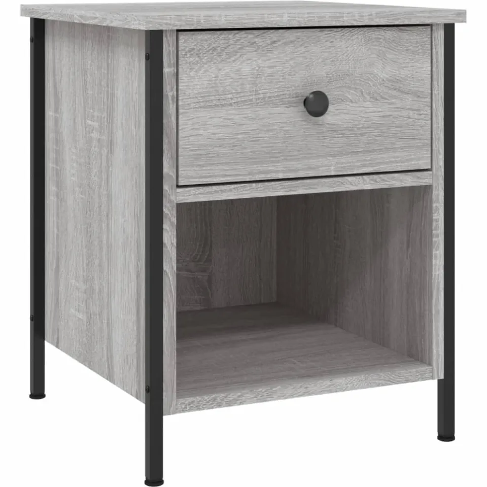 vidaXL Nachtkastjes 2 st 40x42x50 cm bewerkt hout grijs sonoma eiken
