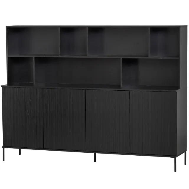 WOOOD New Gravure wandkast zwart black
