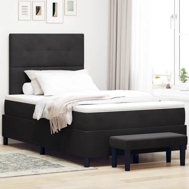 vidaXL Boxspring bed met hoofdeinde Zwart 200 x 120 cm Fluweel