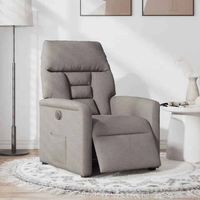 vidaXL Massagestoel elektrisch verstelbaar stof taupe