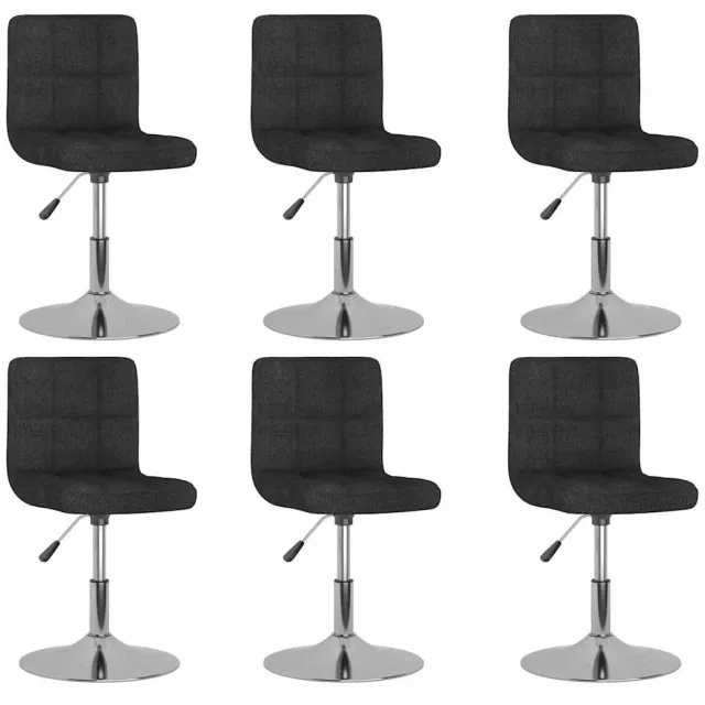 vidaXL Eetkamerstoelen 6 st draaibaar stof zwart