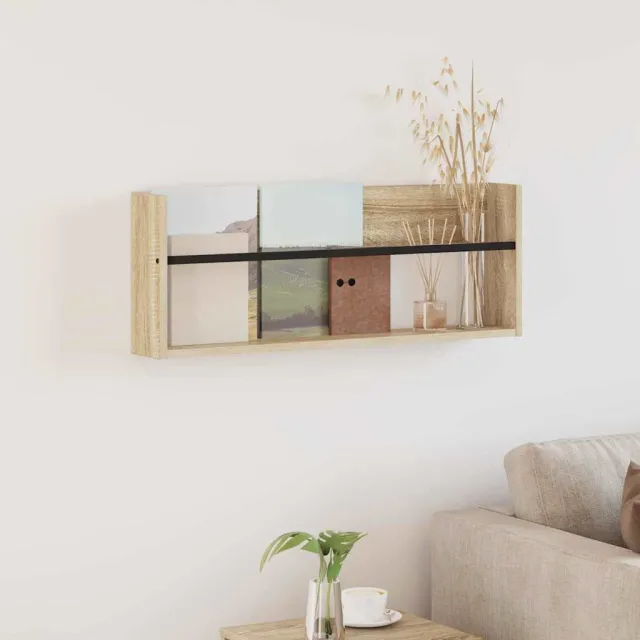 vidaXL Tijdschrift Rek Sonoma Eiken 80 x 12 x 30 cm Bewerkt hout, foto 2