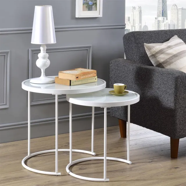 IDIMEX Salontafel LEYRE in set van 2 - Wit