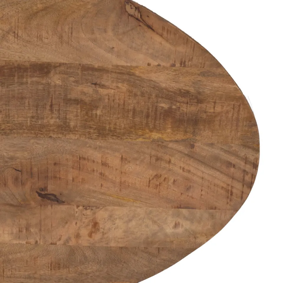 Giga Meubel Salontafel Mansour - Ovaal Bruin Hout - 130x70x40cm, foto 7