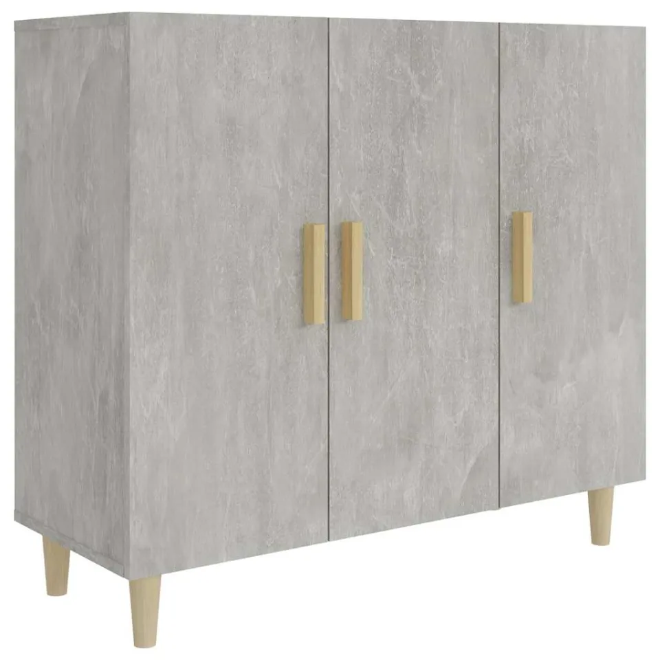 vidaXL Dressoir 90x34x80 cm bewerkt hout betongrijs grijs