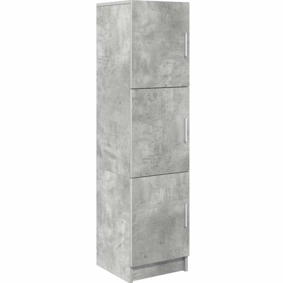 vidaXL Hoge kast Beton Grijs 31.5 x 32 x 122.5 cm