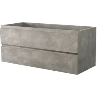 Aquazuro Wastafelonderkast Napoli 119cm - Betongrijs - Met 2 Lades - 119,4x50x47,5cm