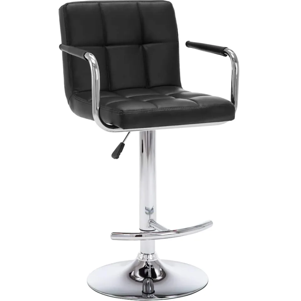 vidaXL Barstoelen 2 st kunstleer zwart