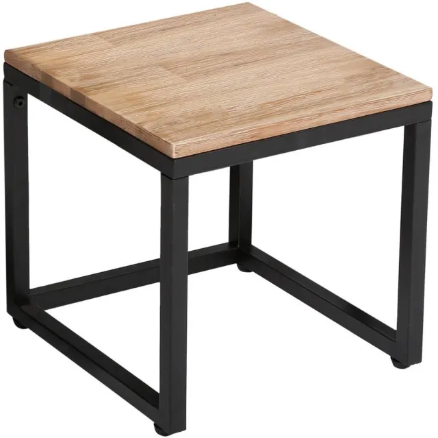 Atmosphera Créateur d'intérieur® Set van 3 in elkaar schuifbare salontafels van acaciahout EDENA zwart metal