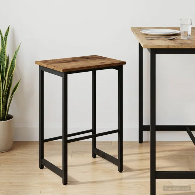 vidaXL Barkruk Oud hout 40 x 32 x 64 cm Bewerkt hout bruin, foto 2