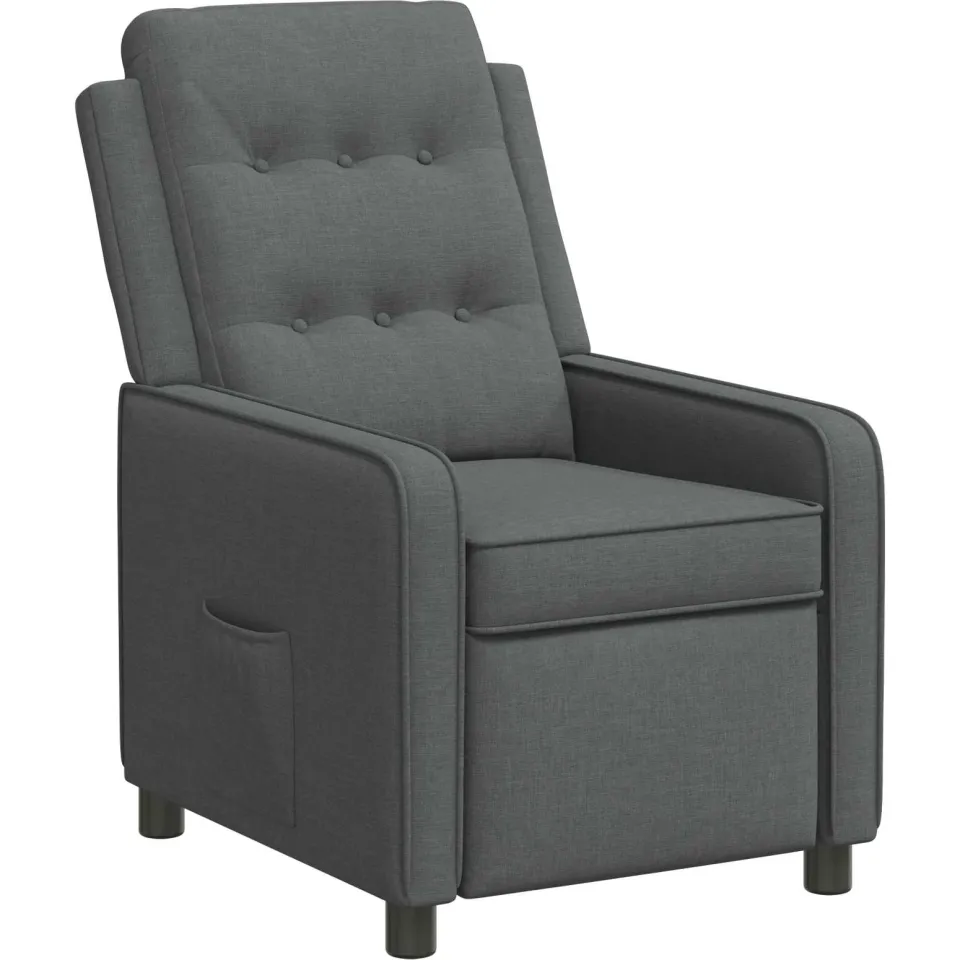 vidaXL Ligstoel Donkergrijs 65 x 93 x 102 cm Stof
