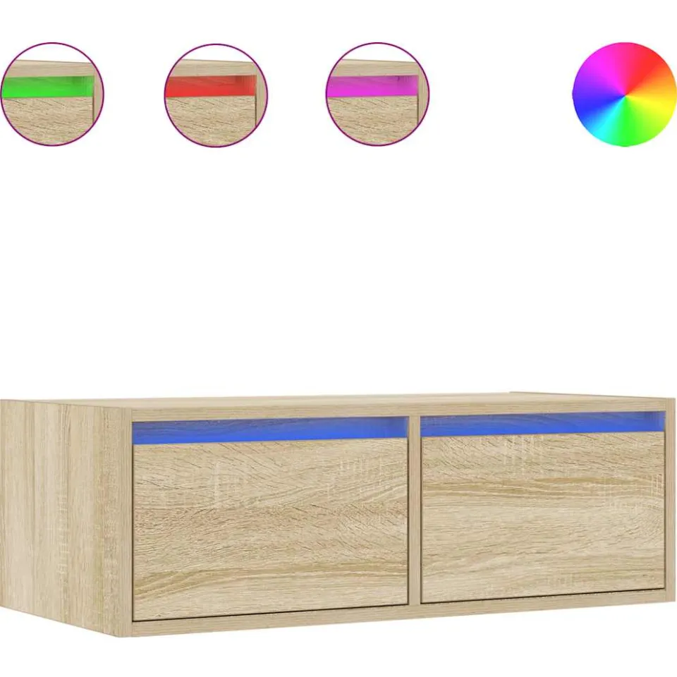 vidaXL Tv-meubel met LED-verlichting 75x35,5x25 cm sonoma eikenkleurig, foto 4