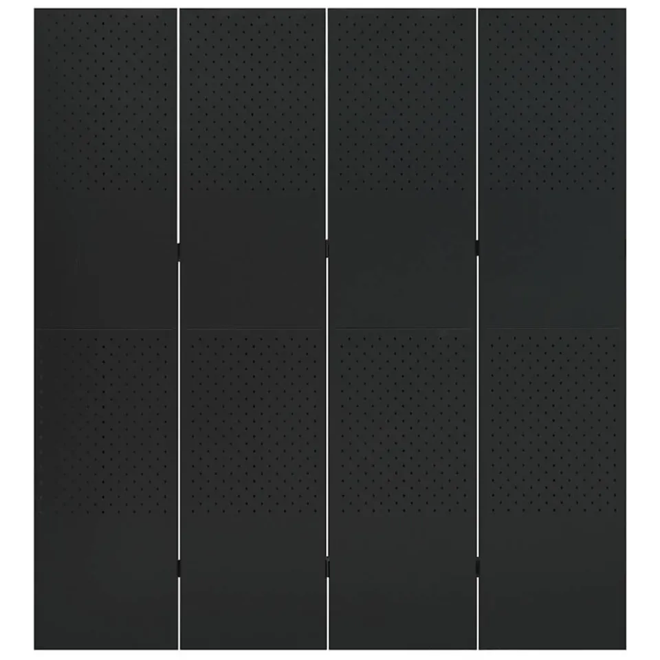 vidaXL Kamerscherm met 4 panelen 160x180 cm staal zwart, foto 2