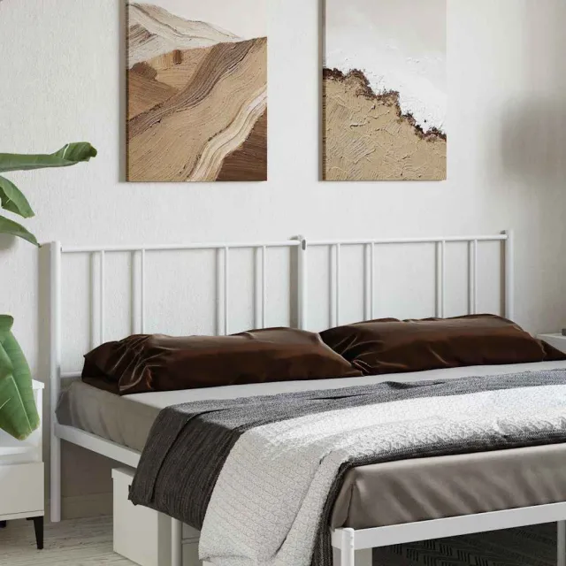 vidaXL Vervangend hoofdbord metaal wit 193 cm