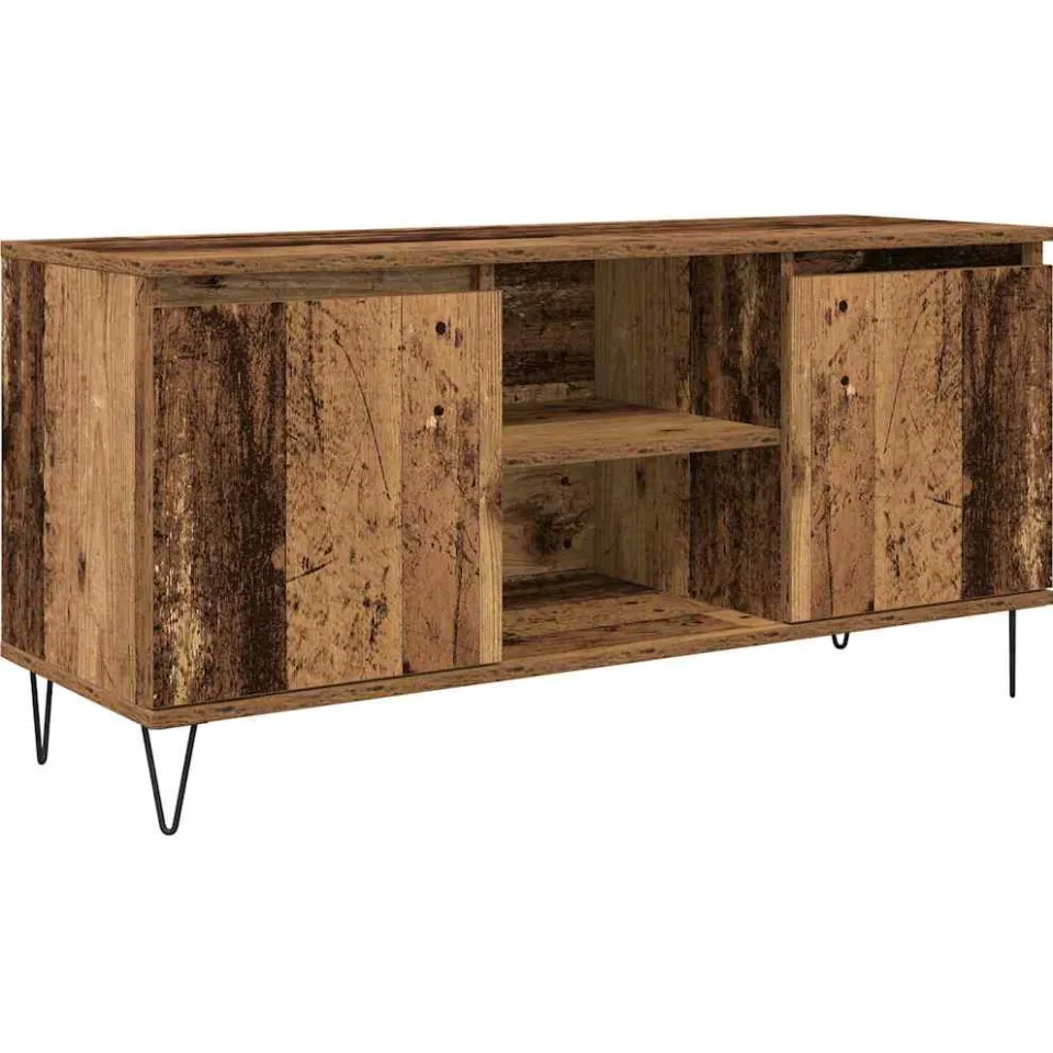 vidaXL TV-kast 104 x 35 x 50 cm Oud Hout Bewerkt hout bruin, foto 3