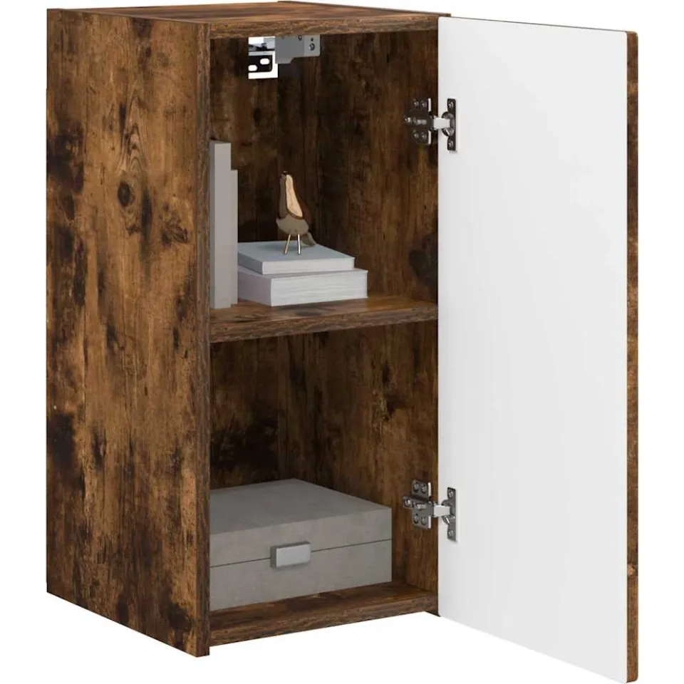 vidaXL TV Wandkast 30 x 31 x 60 cm Gerookt eiken Bewerkt hout Bruin